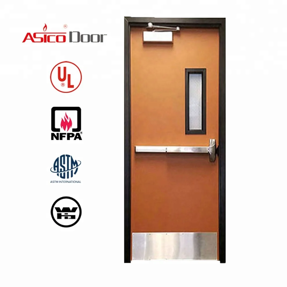 Asico Wn6920 Ul Listed Steel Fire Rated Door With Panic Push Bar