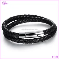 Stainless Steel Bracelet Men Black Brown