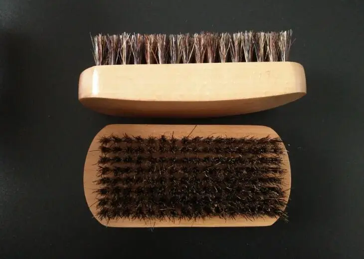Stock Boar Bristle brush, square beech brush, male special beard brush, can engrave logo