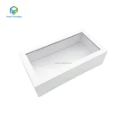 2019 fashionable folding flat gift packaging box and popular paperboard packaging box with pvc clear window