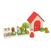 Wooden Toys Girl's Secret Garden Fruits Vegetables Dog pretend play set educational pretend play farm house set