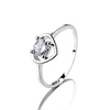 women fashion warm heart delicate four claw gem 925 sterling silver jewelry rings