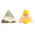 Triangle shape badge rose gold plated custom hard enamel pin lapel with beautiful hard enamel painting