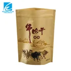 Resealable zip kraft paper stand up pouches for jerky wholesale