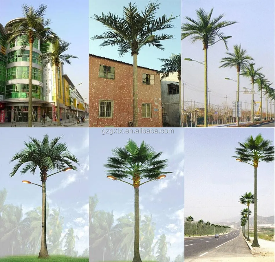 hot sale artificail street tree poles with led lighting solar