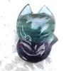 Wholesale Natural Fluorite Crystal Quartz Fox Carved Crystal Fox Crystal Gift