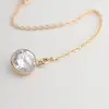 Custom gold women jewelry statement zircon stone long chain bar necklace