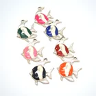 Factory custom For DIY Bracelet Necklace making Enamel fish Charms pendants hot sales