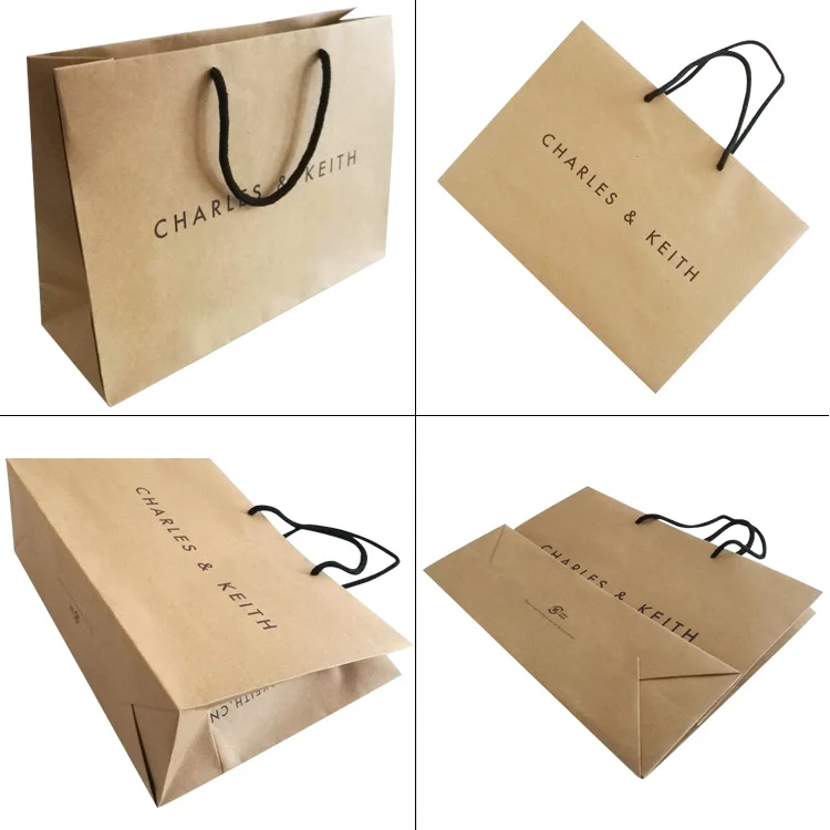 custom logo bag with twisted handle kraft paper bag for kid