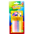 Dia 3.7mm 24Pcs Per Pack Wholesales Paraffin Wax slender Spiral Birthday Candles /China factory
