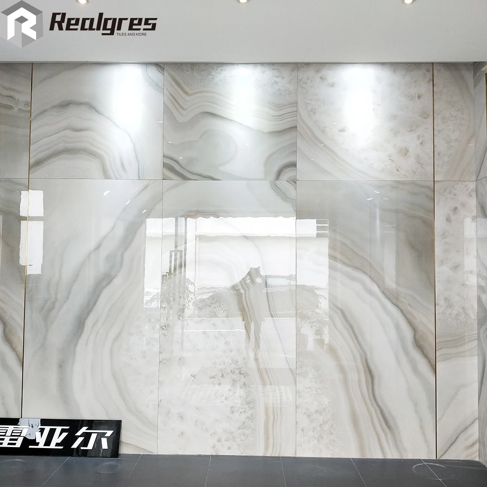 1200x2400 Polished Glazed Large Format Thin Marble Ceramic Floor