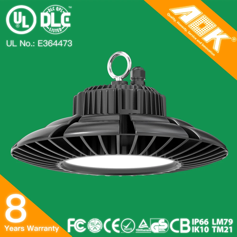 led lights,high power 170lm/w led ufo high/low bay light 8 years