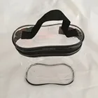 Clear PVC Vinyl Zippered Toiletry Carry Pouch Travel Cosmetic Makeup Bag Clear Bag (Clear/Black)
