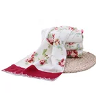Popular 100% cotton promotion printed flower velvet towel for Russia