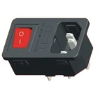 on-off switch with IEC320 c14 inlet connector fused socket