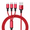 2018 Wholesale Max 3A Fast charging mobile phone usb cable 3 in 1 multi usb connector phone cable charger Cable for iPhone