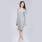 Sexy V-neck long sleeves sweater dress for women