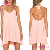 Fast Shipping Pink Backless Women Fashion Summer Mini Dress