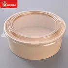 Chinese supplier factory disposable paper salad bowls for salad fruits