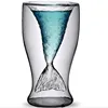 Fashion hot handmade drinkware double wall mermaid tail glass cup