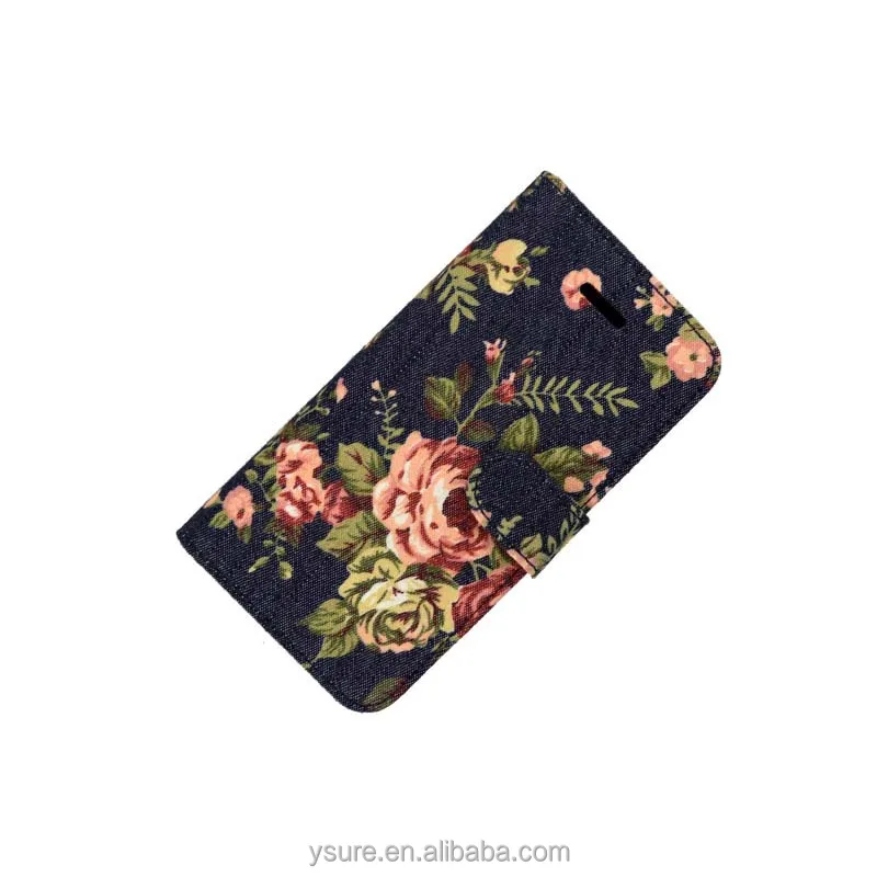 Flower Pattern Fabric Leather Phone Case For LG G Flex 2 With PVC ID and credit card slots