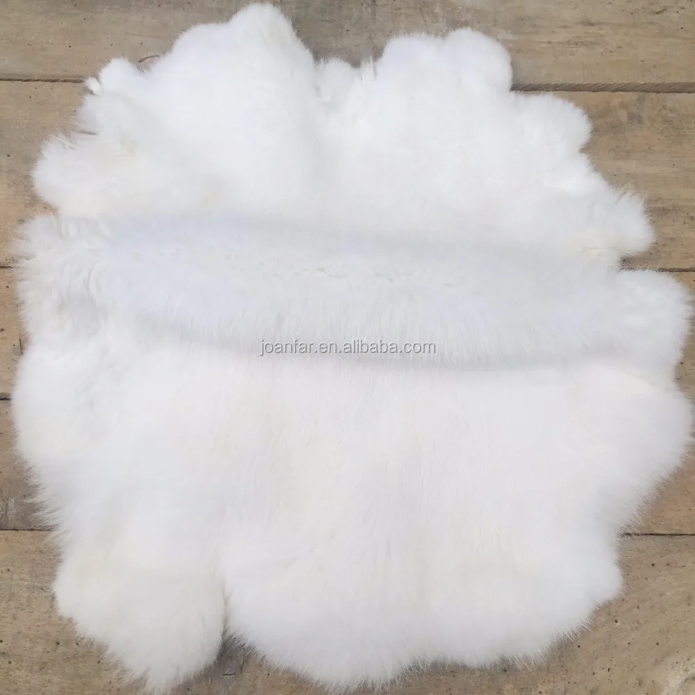 joanfar wholesale price white chinchilla rabbit fur throw tanned