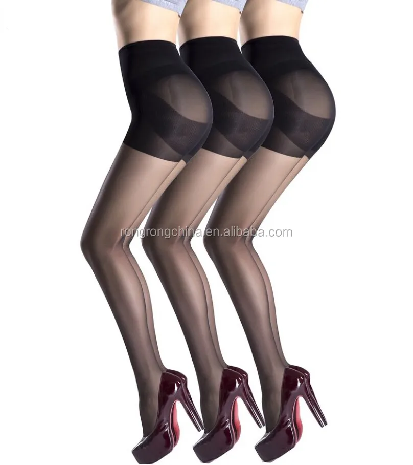 Womens Control Top 3 Den All Sheer Toe Silk Stockings Tights Panty