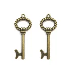 High Quality Alloy Bead Type And Decorative Pendant Style Custom Middle Size Bronze Metal Vintage Key Charm