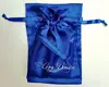 Custom Made Tassel Drawstring Red Satin Wine Bag