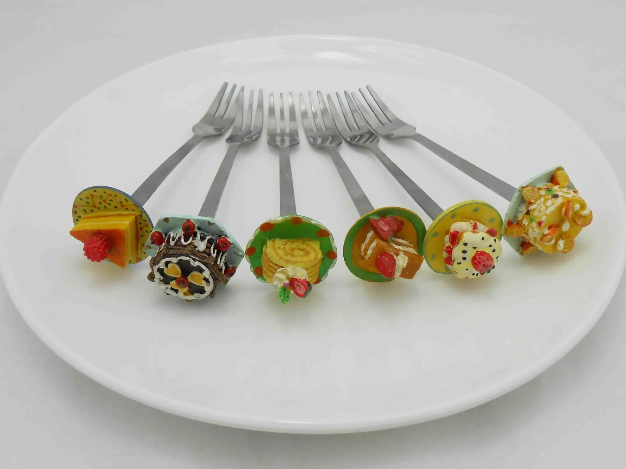 resin handle dessert fork cake fork