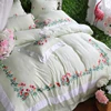 2019 New Embroidery Design Plant and Flower Summer Bedding set with curtain