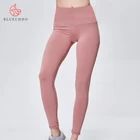TOP quality Quick dry Breathable leggings high-waist stretch fitness fashion tights solid color sport pants for womens