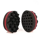 Two sided magic barber hair curl sponge dread lock sponge brush wave men's hair twist sponge with hole