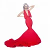 New Arrival Deep V Neck Mermaid Evening Dresses Long Red Party Gown 2018 Online Sale
