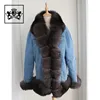 2019 Custom Logo High Quality fox collar fur Jacket women Winter Parka Coat