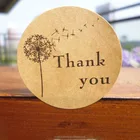 Sticker Thank You Labels "Thank You"round White Kraft Stationery Label Sticker/students' DIY Retro Seal Sticker For Products/handmade With Love