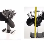 Voda 2 Blade Heat Eco Stove Fan Log Burner Fire Fan Wood Burning Black