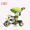new design baby foldable tricycle with carrier and push bar