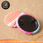 OEM printed nickel fabric round pin badge personalize for manufacture