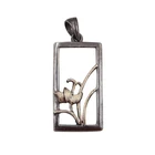 Unisex Women's custom logo Silver Solitaire charm pendant