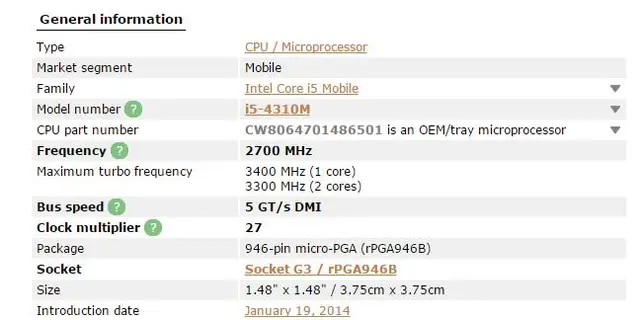 INTELCore i5-4310M 2.70GHz SR1L2  11枚セット