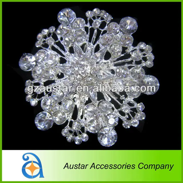 large rhinestone snowflake brooch pin,flower crystal rhinestone