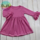 Ruffled baby girls dresses smocked children clothing wholesale casual dress