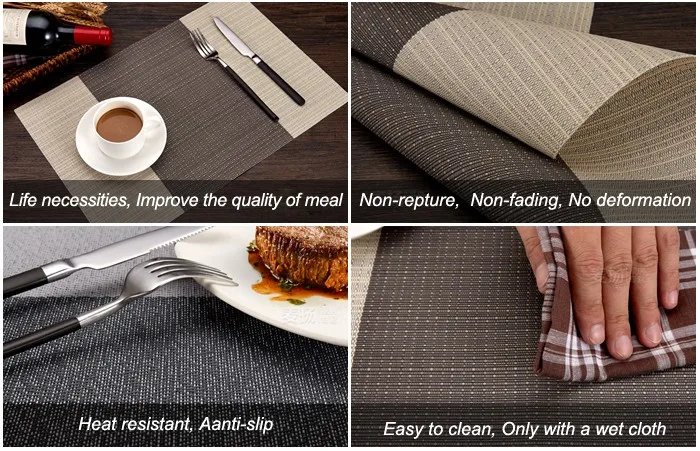 hot food woven placemats heat resistant watreproof woven table mat