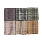 New Arrival Acrylic Cashmere Large Square blanket Beige Tartan Plaid Pashmina Shawl Scarf Wholesale