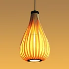 2018 newest designer veneer craft wooden wicker retractable pendant chandelier light fixtures for home