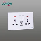 Factory wholesale 13a 250V 1 gang 3 pin bs Switched socket with USB outlet