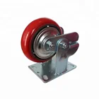 New type jujube red 6-inch Heavy duty shock absorbing spring load castor wheel