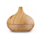 Factory Wholesale Wooden Grain Humidifier Aroma Diffuser Essential Oil Diffuser 300ml with 7 colours Led Lights