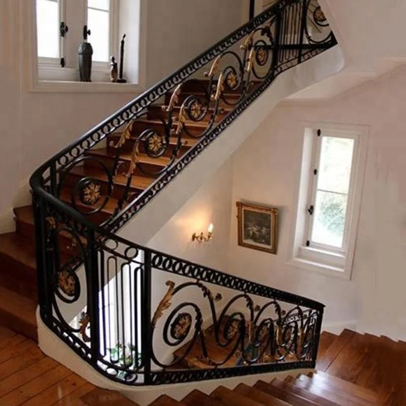 Indoor Wrought Cast Iron Stair Railing Buy Indoor Cast Iron Stair Railing Iron Railing Panels Iron Railing Parts Product On Alibaba Com